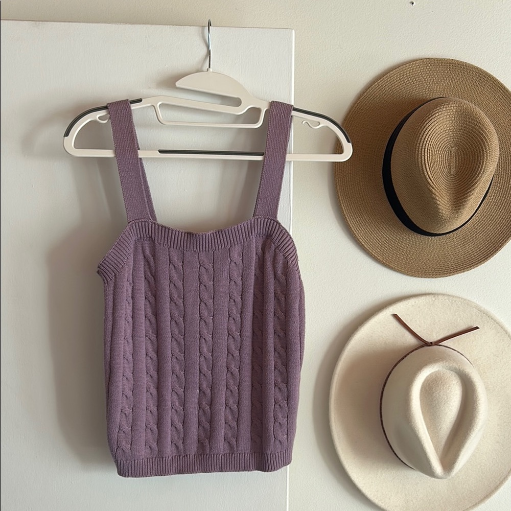 JOIE | Ultra Soft Lavender Cable Knit Sleeveless Tank Top | Spring/Summer